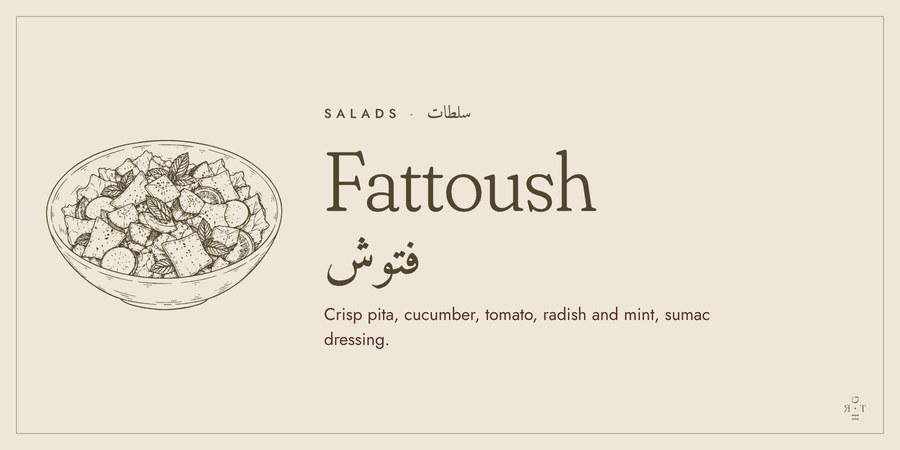 Fattoush buffet tag