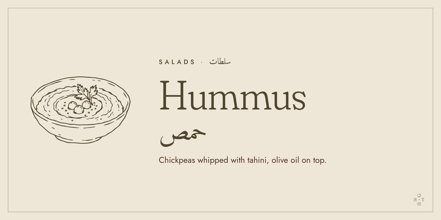Hummus buffet tag