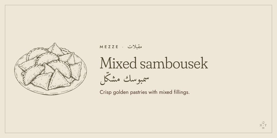 Mixed sambousek buffet tag