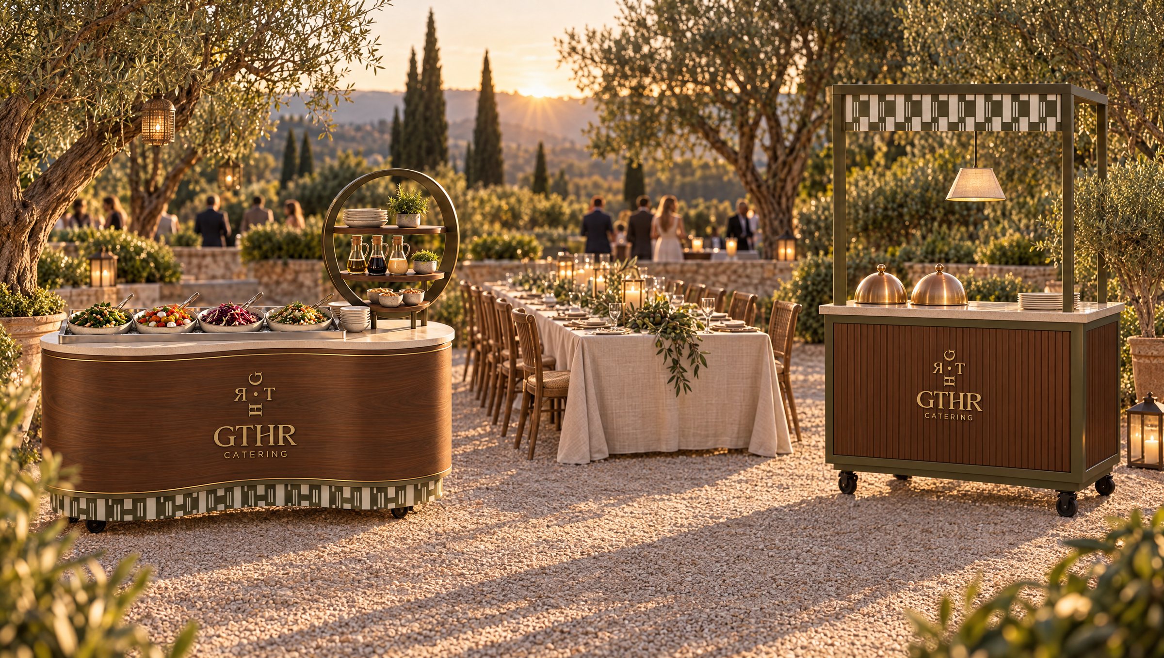 The wave bar and the live-station cart at a garden event